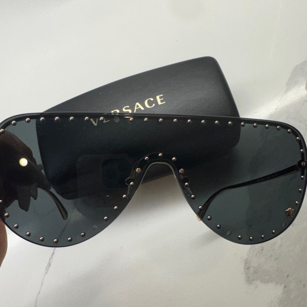 Versace Dark Studded Sunglasses - Picture 4 of 6
